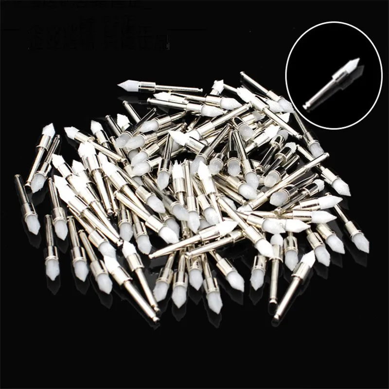 100PCS/Box Dentistry Polishing Brush Nylon Sharp Head Latch Teeth Polish Prophy Brushes For Contra Angle Machine Dental Material