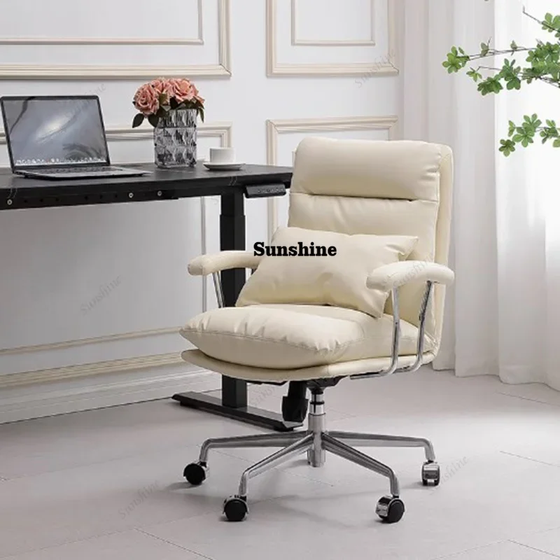 Armpad Recliner Office Chair Executive Normal Luxury Nordic White Office Chair Designer Rolling Sillas De Oficina FurnitureYY