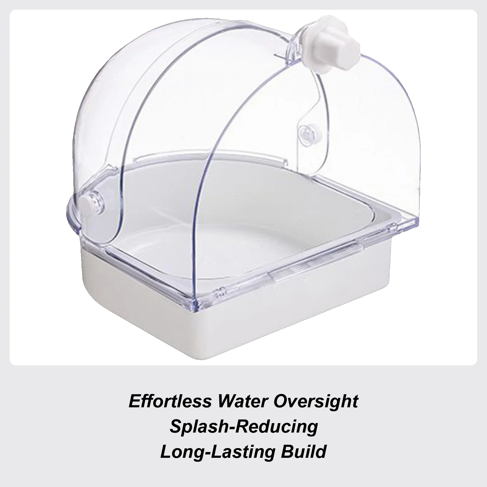 

Parrot Bath Clear Shower Bowl Box Splashproof Transparent Cage Bird Bath For Indoor Window Cockatiel Conure Canary Hummingbird
