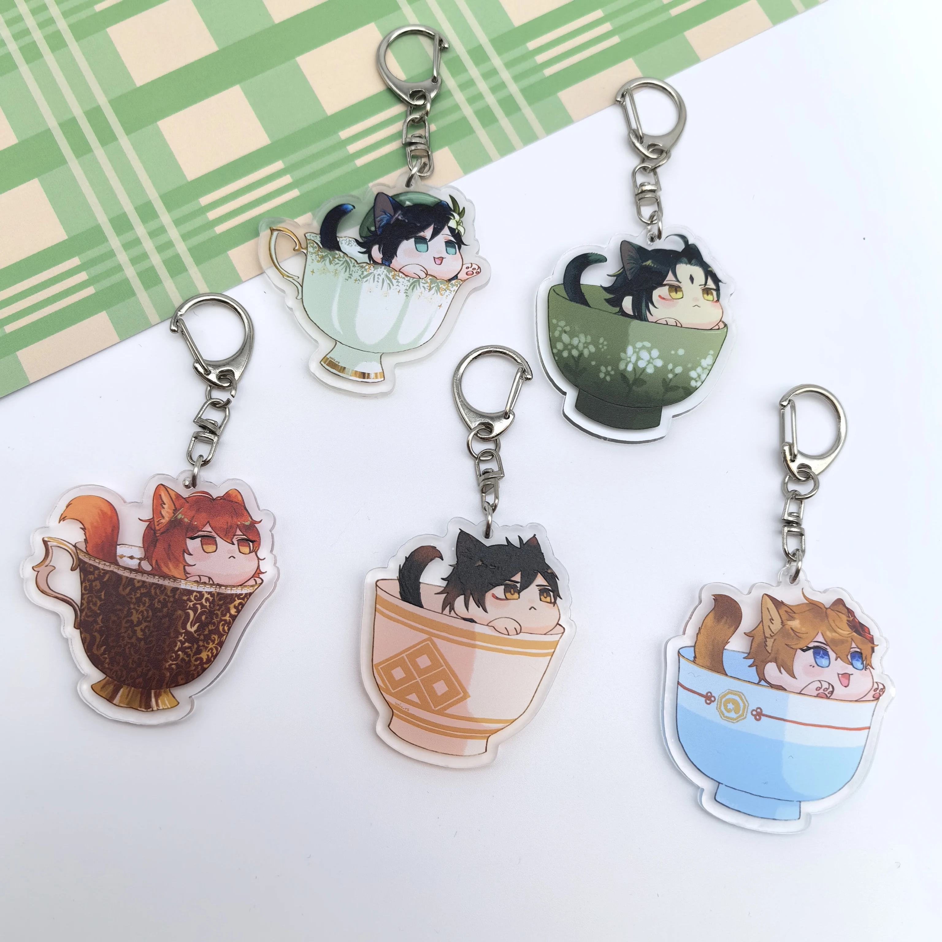 أنيمي لعبة Genshin تأثير المفاتيح ، لطيف الشاي ، Venti ، Xiao ، فتاة ، الصبي كيرينغ ، سيارة كيرينغ ، اكسسوارات السيارات ، ظهره ، الزخرفية ، 1 قطعة #4