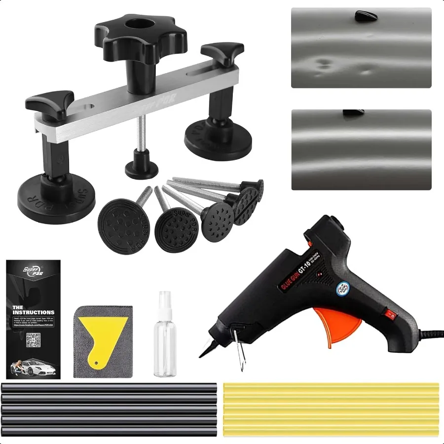 

Комплект для удаления вмятин Автомобильный комплект для удаления вмятин с мостовым съемником Маленький съемник вмятин для автоматического удаления вмятин Маленькие вмятин Дверные вмятинки и града