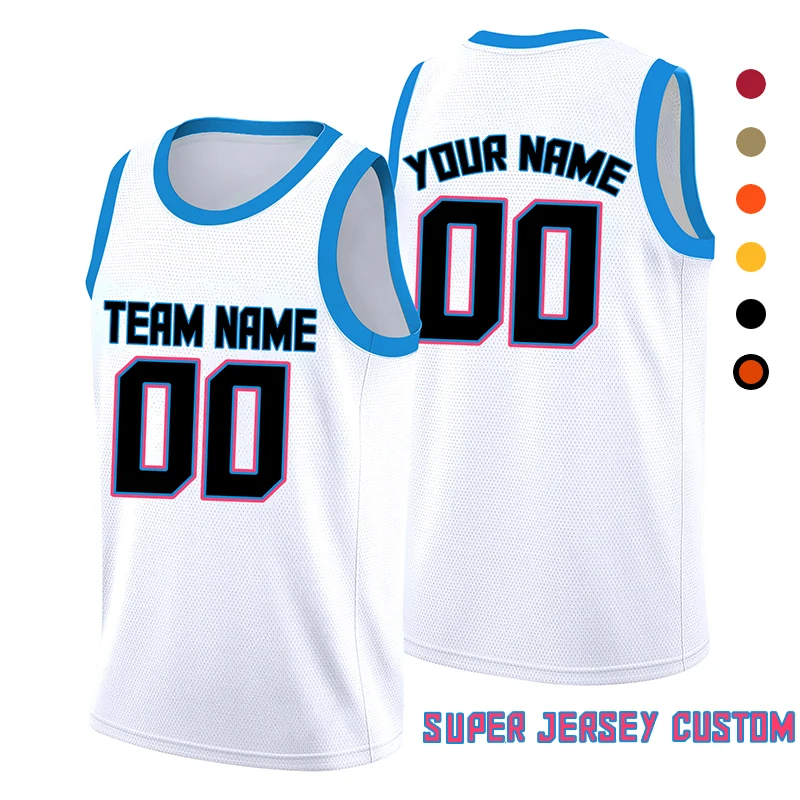 White Basketball Jersey Men Custom Team Game Sleeveless Shirt Plus Size Tank Top Fitness Personalized Gym Sportwear