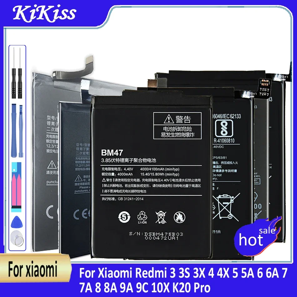 Battery BM47 BN34 BN44 BN37 BN35 BP40 BP41 BN42 BM4A For Xiaomi Redmi 3 3S 3X 4 4X 5 5A 6 6A 7 7A 8 8A 9A 9C 10X K20 Pro Plus