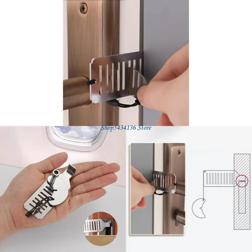 H7ED Portable Steel Door Stoppers Door Blocker Upgrades for Homes & Office Security