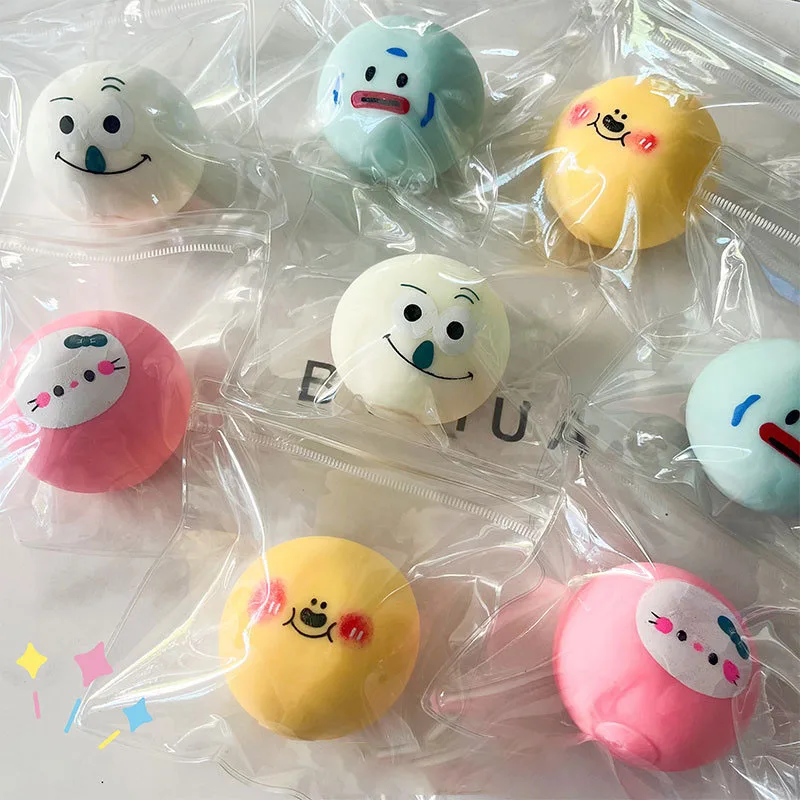 Kawaii Cartoon Moldable Animal Fluid Ball Stress Ball Slow Rebound Cute Bear Clown Fish Bear Fidgeting Kids Soothing Squishy Toy