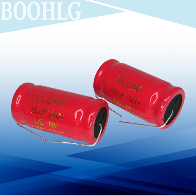 2PCS 160V 80UF Audio Frequency Division Non-Polarized NP Axial Horizontal Electrolytic Capacitor 80UF 160V 22X43
