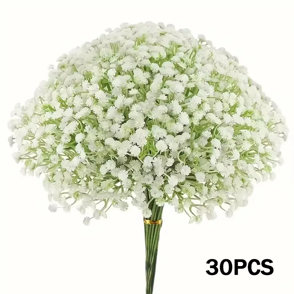 30 stücke künstliche Baby Atem Blumen echte Berührung Gypsophila geeignet für Hochzeit Braut Verlobung nach Hause Ornament Raum dekoration – Detail 6