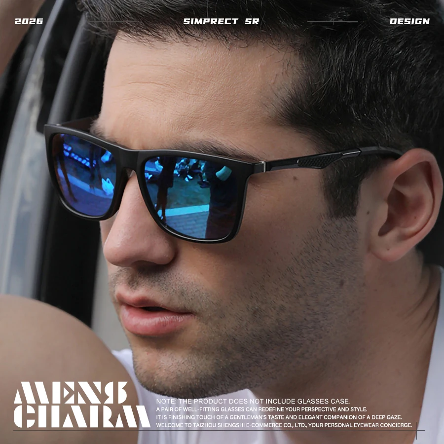 

SIMPRECT Aluminum Magnesium Polarized Sunglasses Man 2025 New High Quality Luxury Brands Designer Vintage Square Sun Glasses