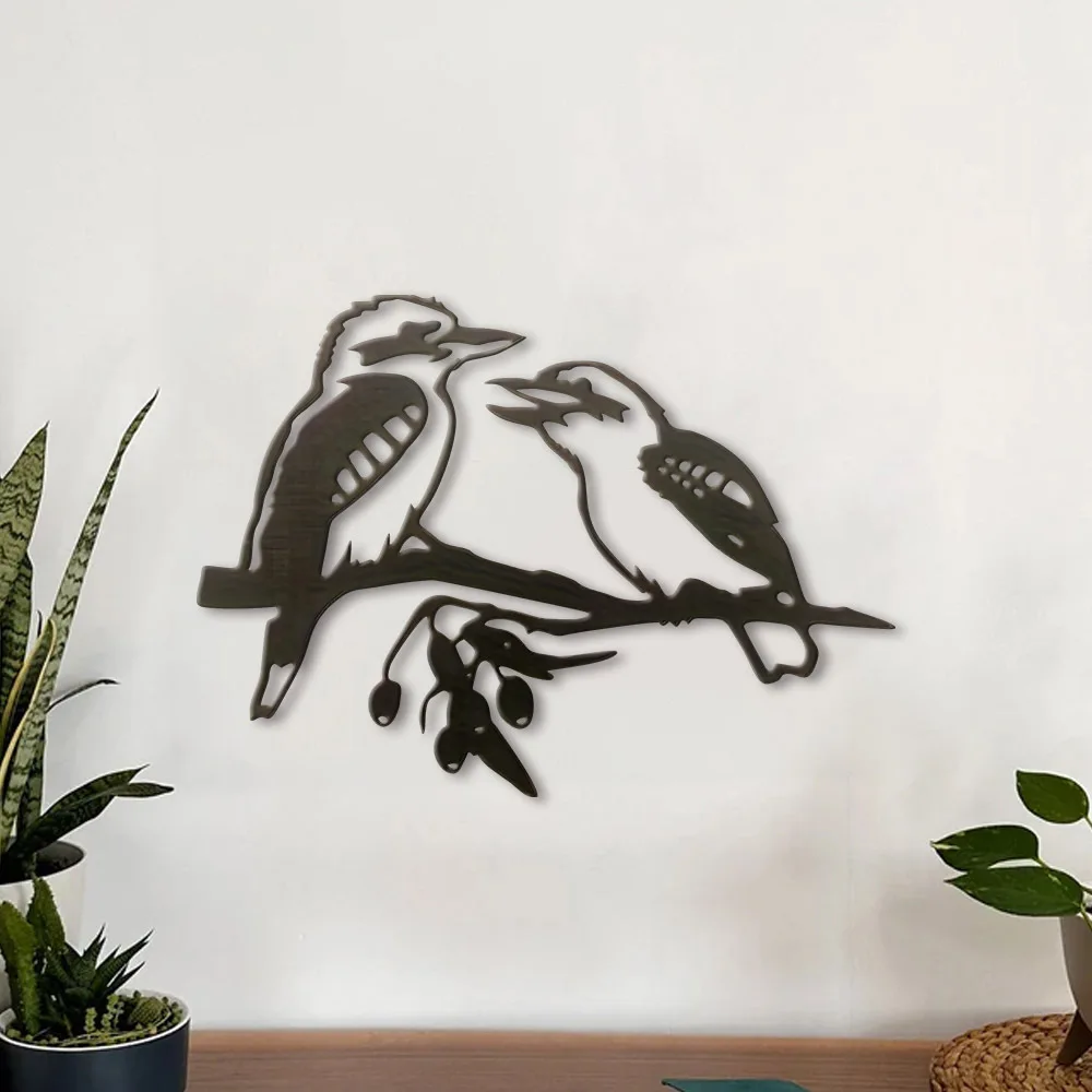 CIFBUY Wrought Iron Wall Art Laughing Kookaburra Metal Bird Sign Rustic Home Decor Indoor Outdoor Garden Patio Living Room Kitch