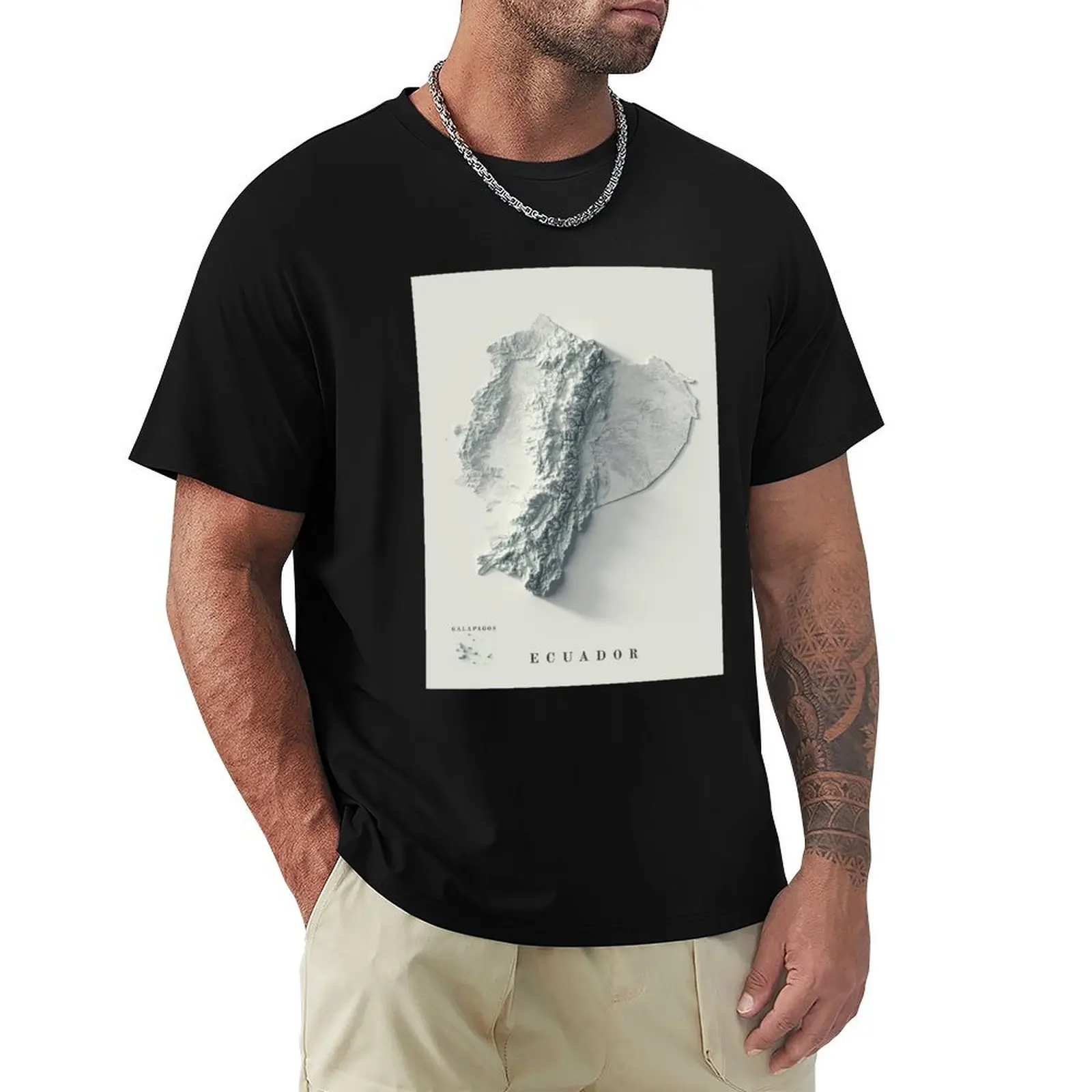 Ecuador Shaded Relief 3D Map digitally-rendered T-Shirt Performance Dry Fit T-Shirt