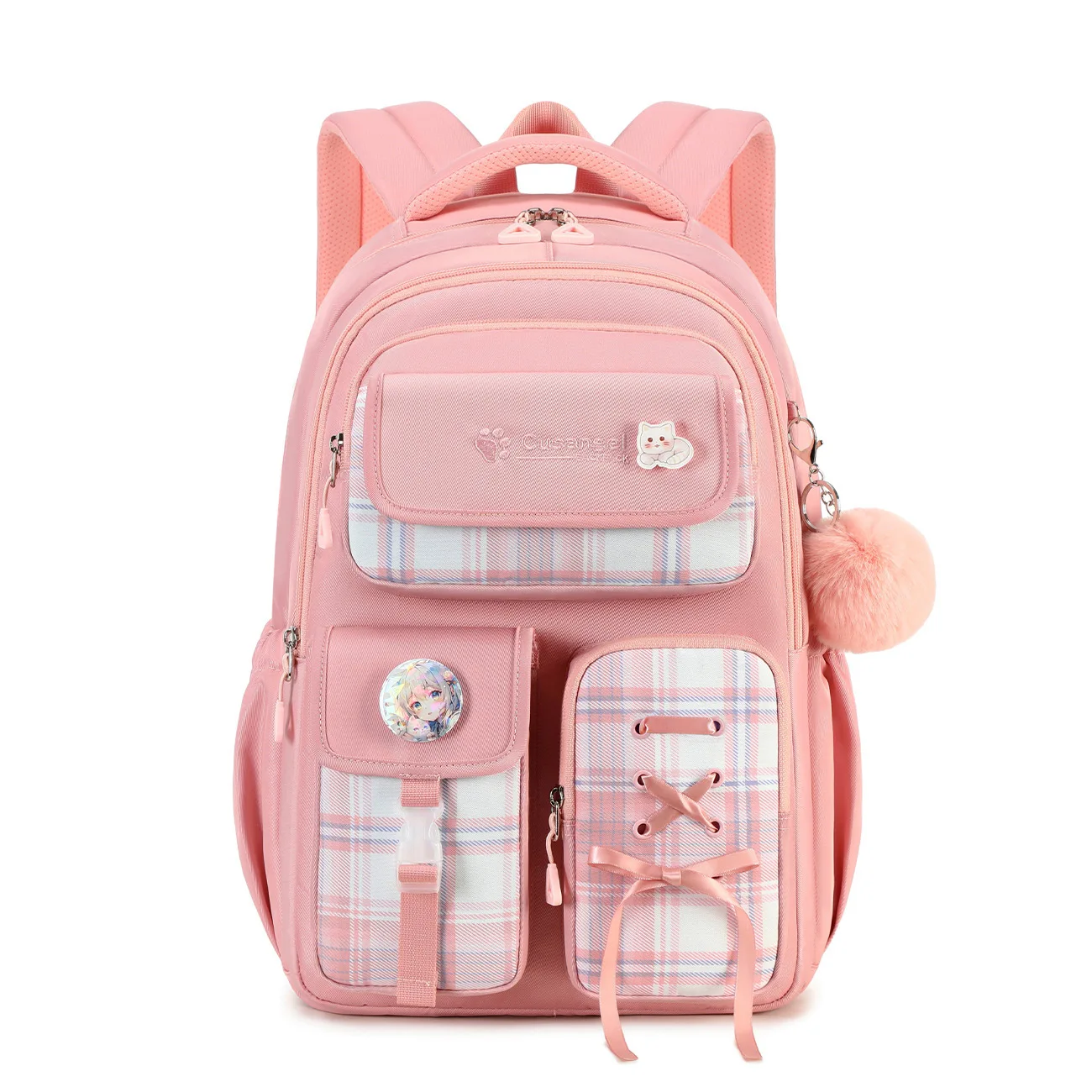 New Type of Lightweight Backpack Primary School Girls Children's Backpack Large Capacity Spine Protection Waterproof