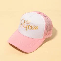 Summer Kids Golden Print Letter Princess Baseball Cap Children Sun Hat for Girls