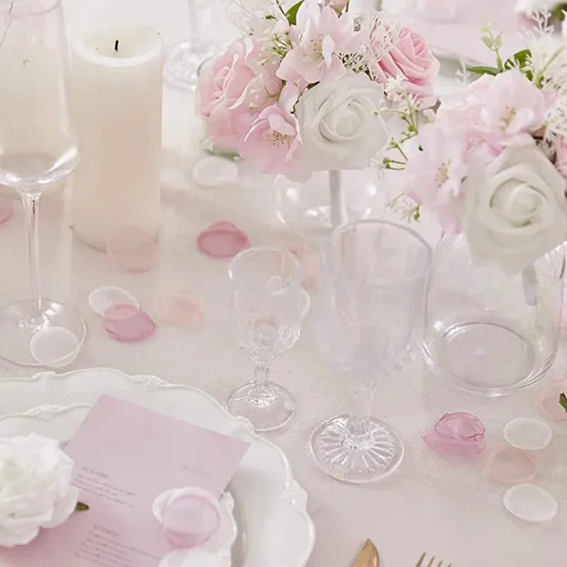 200Pcs/Bag Organza Artifical Rose Petals for Marriage Accessories Homme Decor Romantic Blush Pink Handmade Petals
