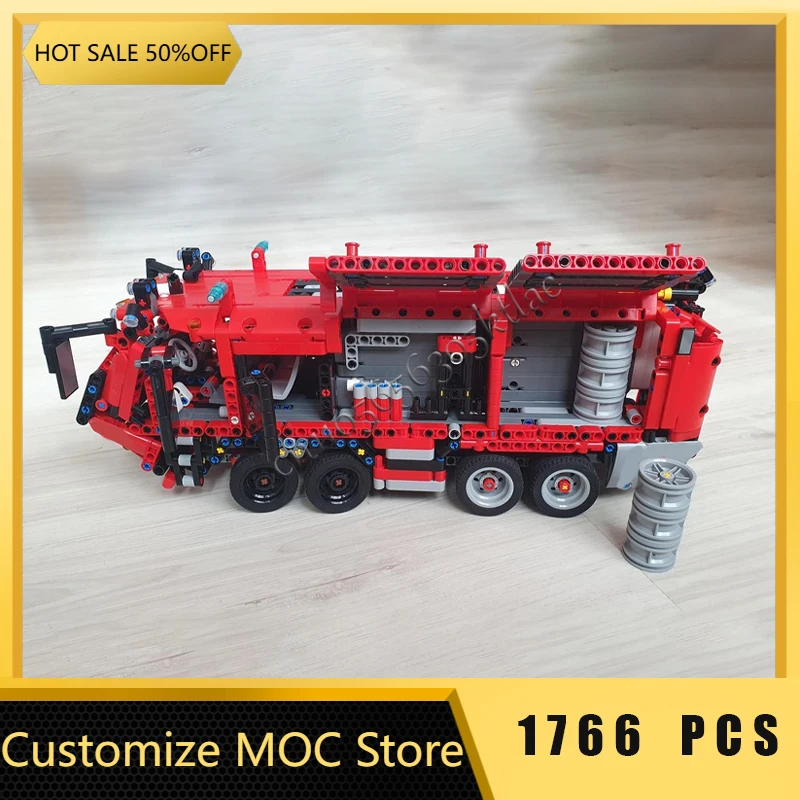 1766 قطعة سلسلة التكنولوجيا المطار مركبة نقل الحرائق MOC بنة نموذج الأطفال هدايا عيد الميلاد التعليمية لتقوم بها بنفسك مجموعة #5
