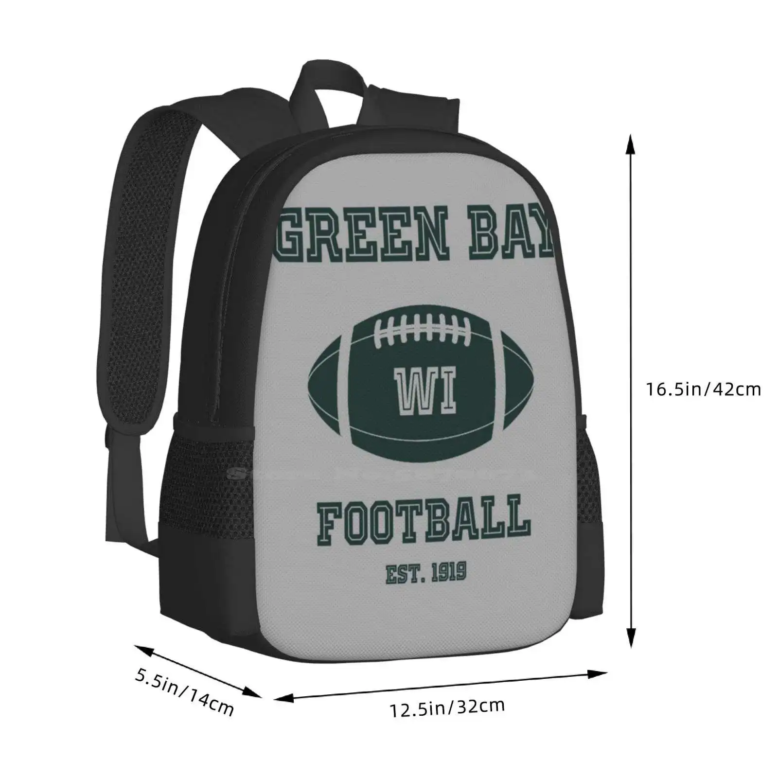 Green Bay-mochila de fútbol de estilo Retro, mochila de moda, para empaquetadores de fútbol