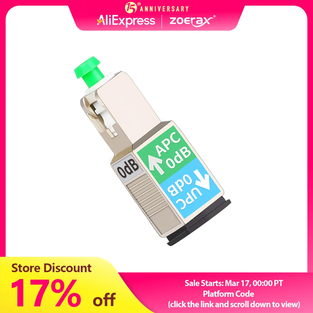 ZoeRax SC/APC male to SC/UPC Female Fiber Optic Adapter Single Mode Hybrid Optical Connector Coupler FTTH Red Light Pen Jumper