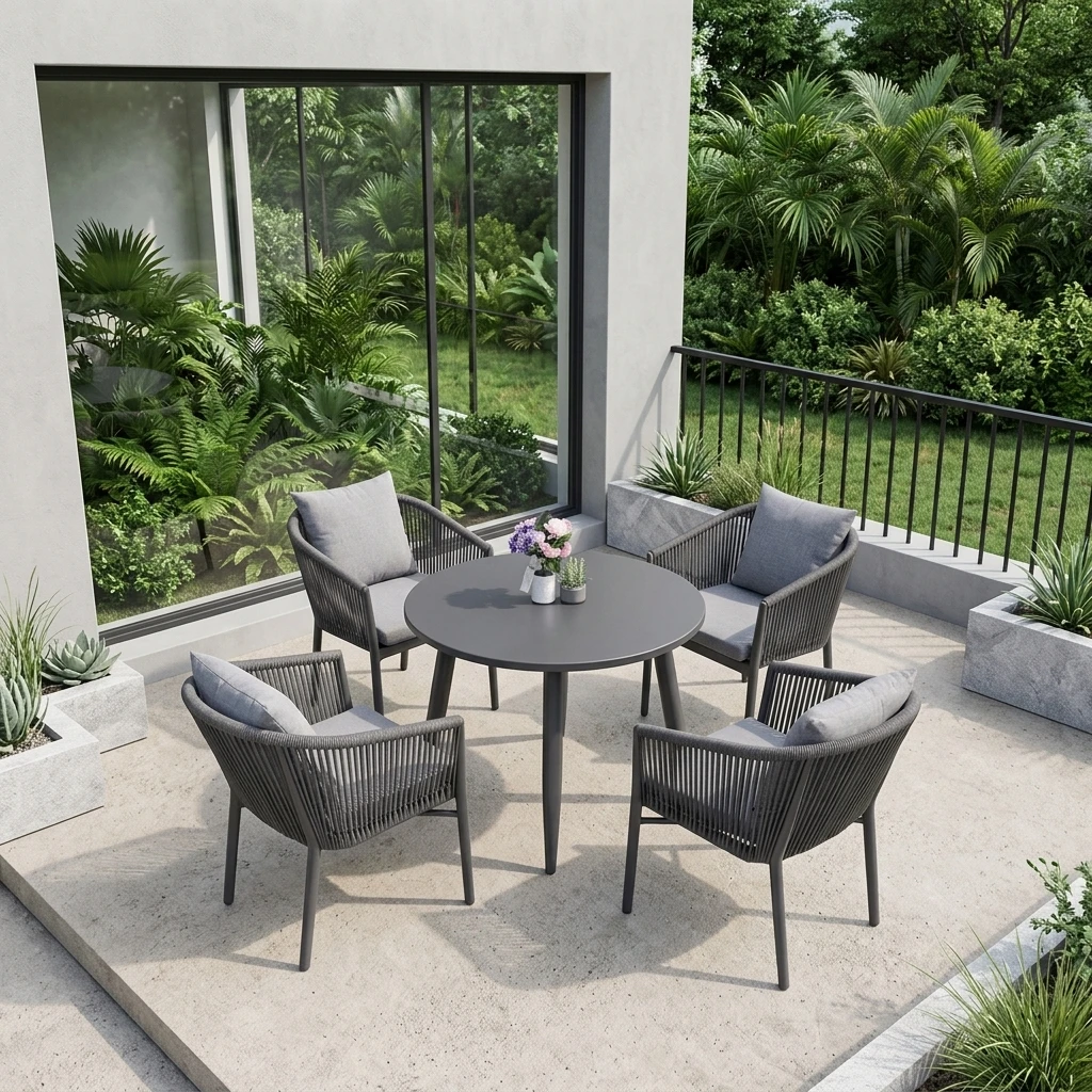 # Modern Luxury Aluminum Outdoor Furniture Table And Chairs Set Wicker Rattan Sofa Set Promotion For Hotel, Garden