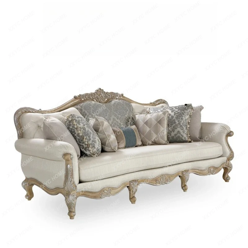 

Light-colored fabric sofa leisure chair combination living room furnitureYY