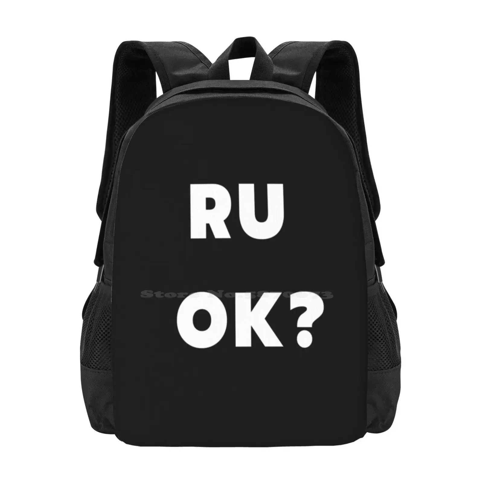 

R U Ok Hot Sale Schoolbag Backpack Fashion Bags Funny Are You Okay R U Ok Image Love Mental Health R U Ok Singlet Smash Bros