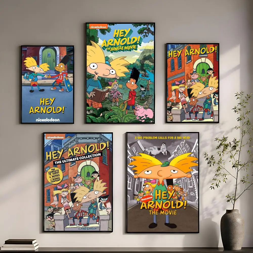 Cartoon H-Hey Arnold Poster Perfect Sticker Self Adhesive for Office Home Theater Wall Art Decor Fancy Gift