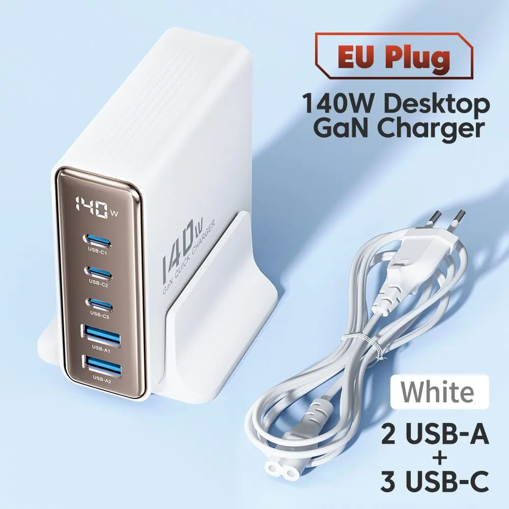 Toocki 140w gan usb充電器5in1デスクトップ急速充電usbタイプc充電器