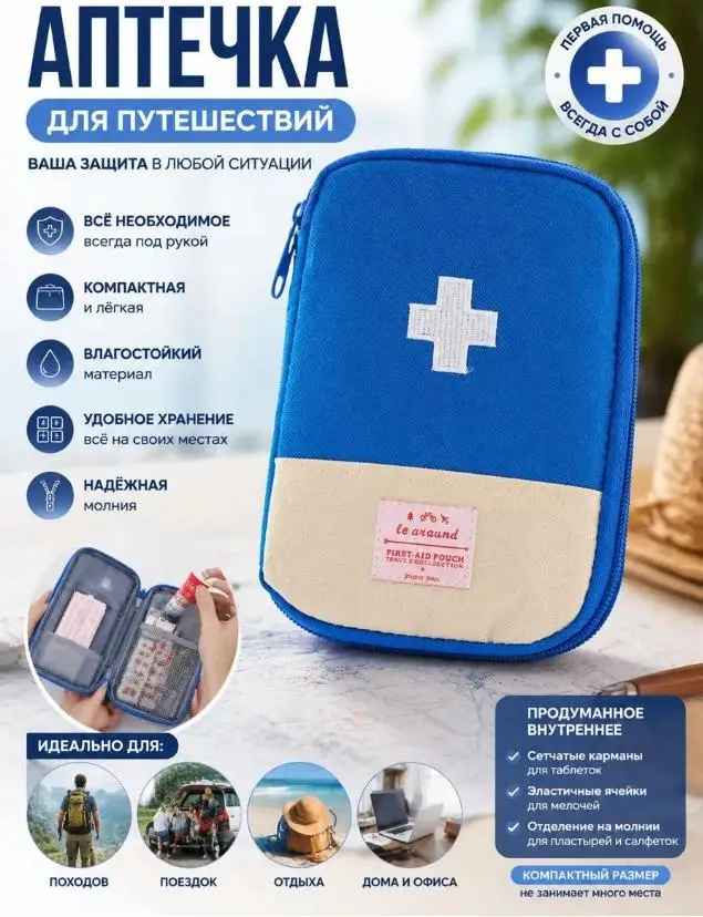 Outdoor Survival Medical Pouch Lightweight Emergency Kit with Multi-Compartment Organizer