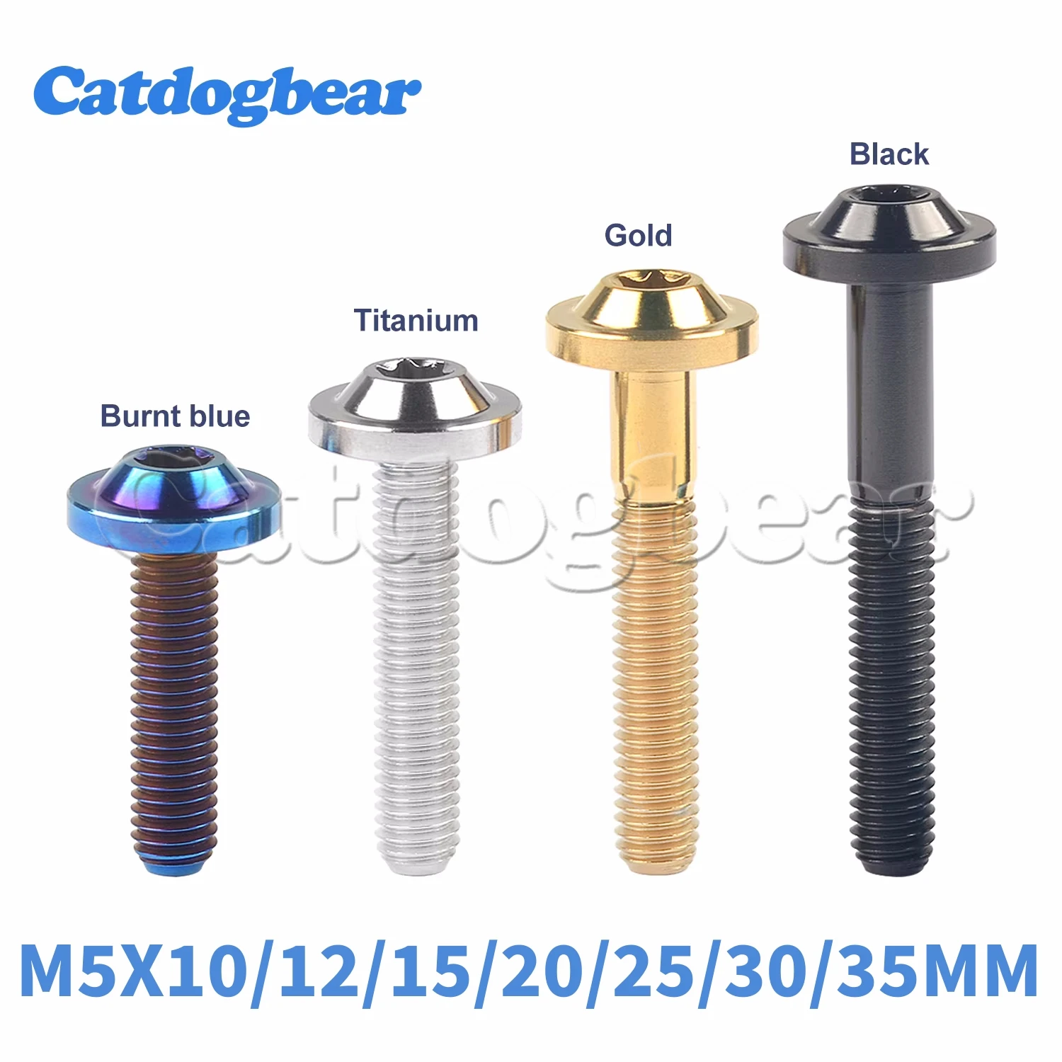 

Catdogbear 4PCS Titanium Bolts M5X10/12/15/20/25/30/35mm Torx T25 Head Screw for Bicycle Modification Fastener