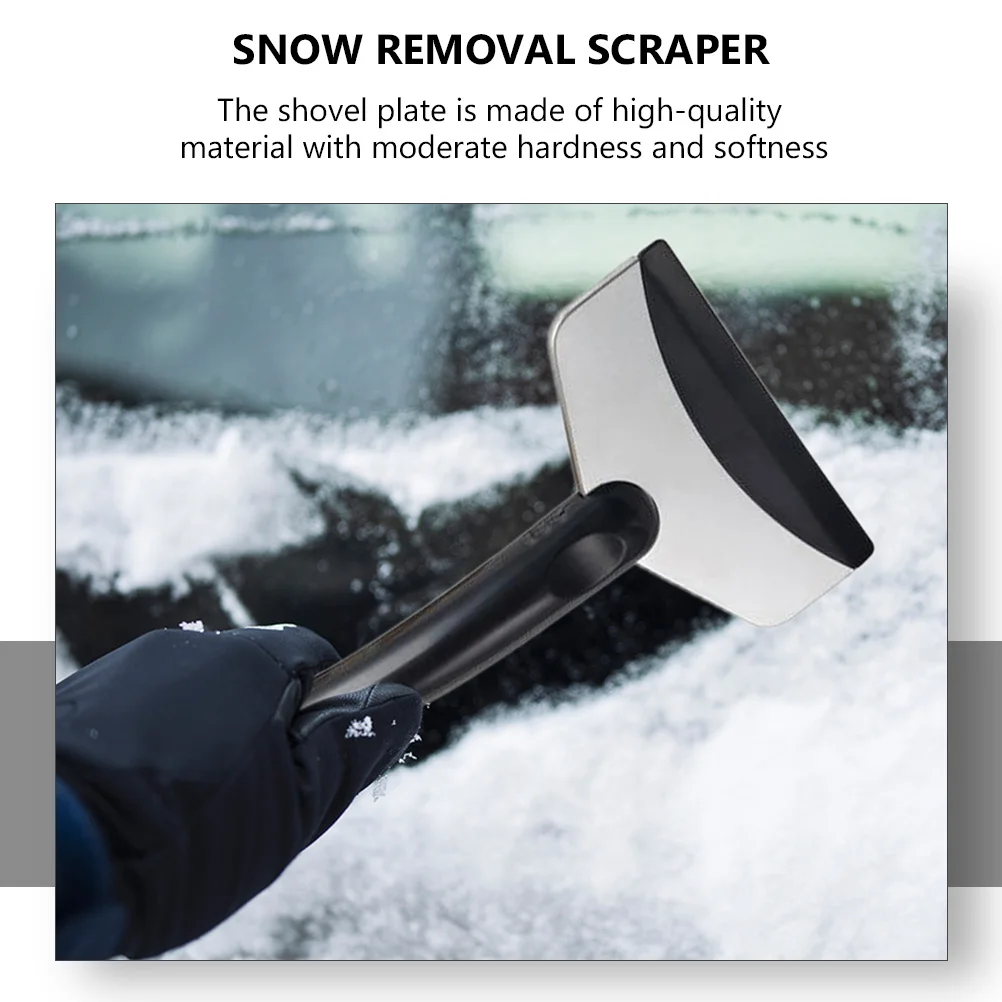 

2pcs Scraper Windshield Cleaning Tool Car Snow Shovel Ice Remover Snow Removal Scraper Stainless Steel Frame Non-Slip Handle