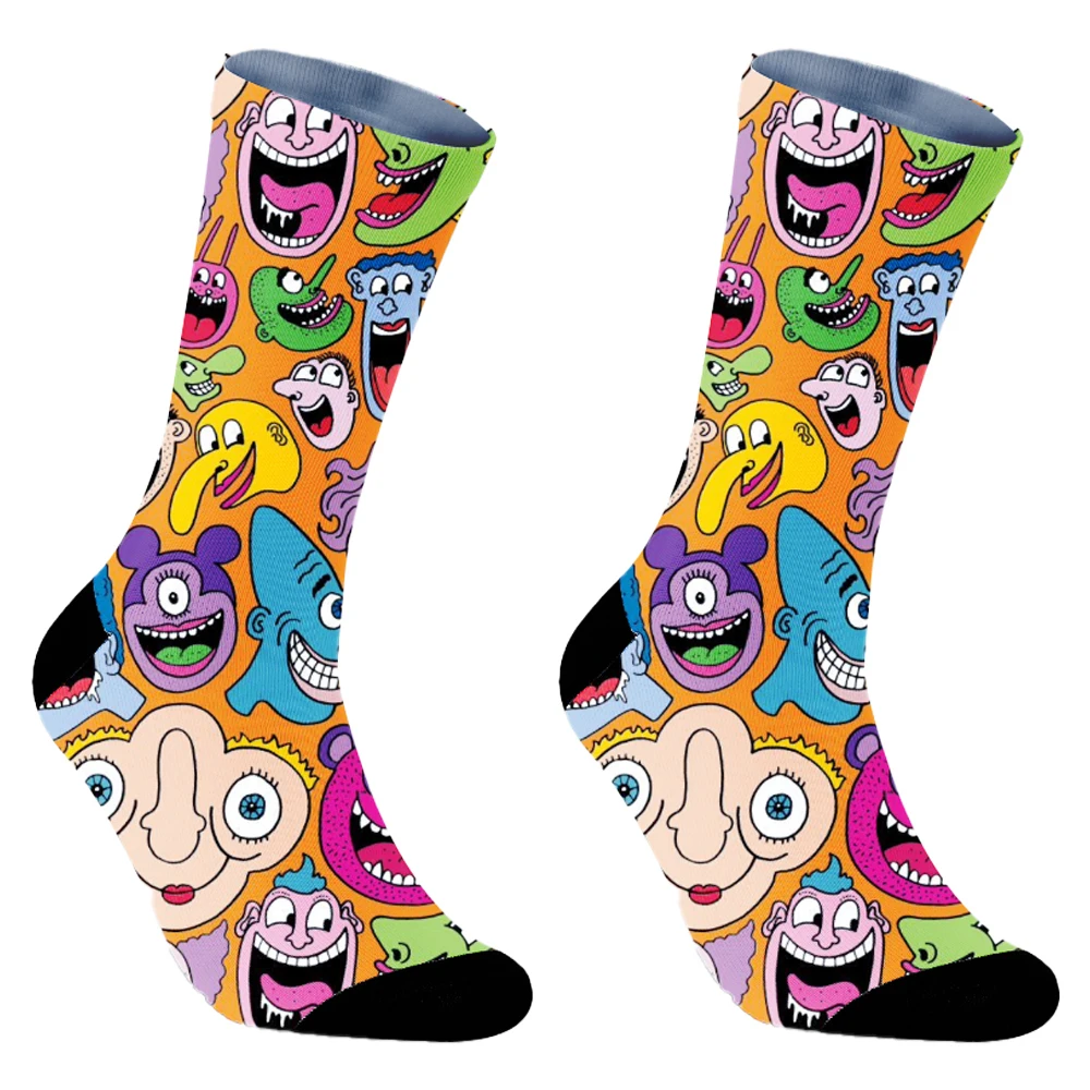 2024 calcetines de tubo nuevos para mujer, calcetines de regalo de vacaciones para hombre, calcetines creativos de Halloween con calabaza Crazy Anime Horror Hip Hop, calcetines de moda