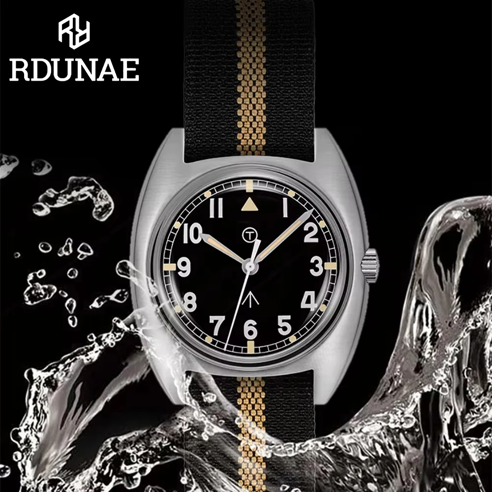 RDUNAE 2024 Retro Classic Men's Quartz Watch MIYOTA2035 Stainless Steel Case Nylon Waterproof 5Bar reloj hombre watches for men