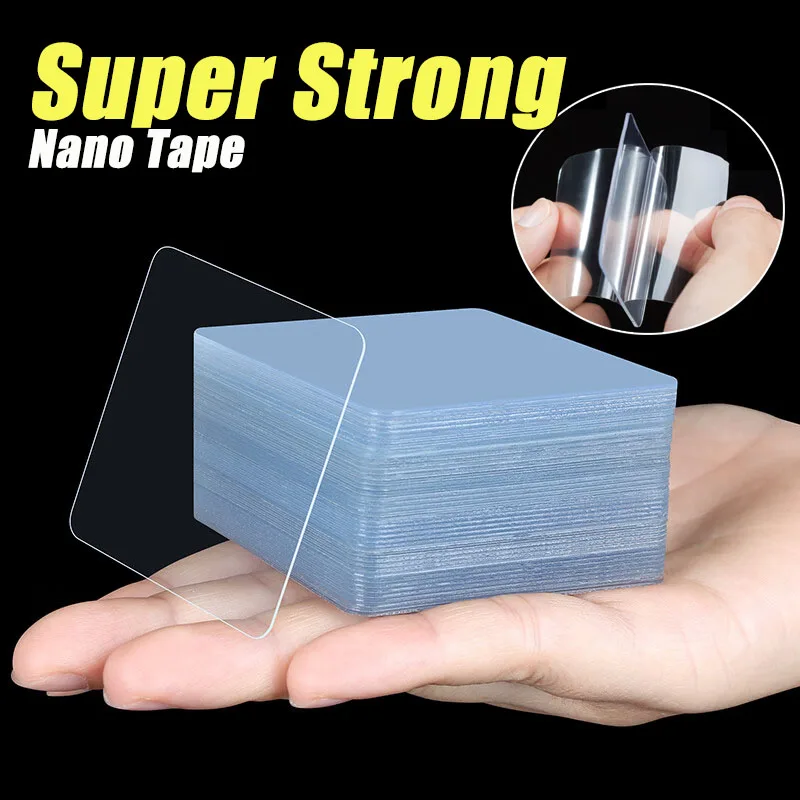 Superstarkes, doppelseitig klebendes Nano-Klebeband, transparente Wandaufkleber, wasserfest, für