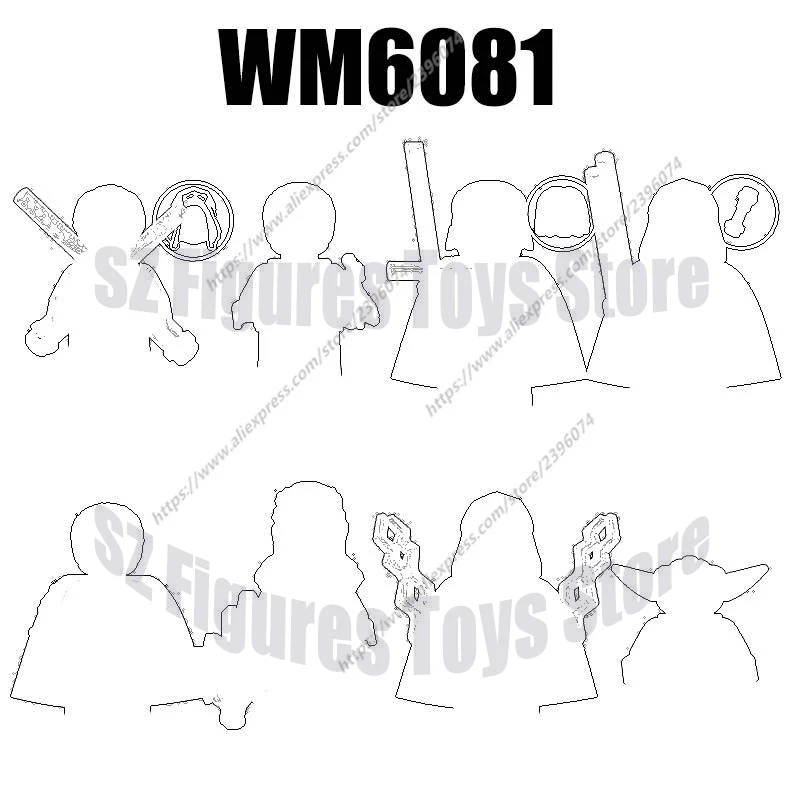 WM6081 figurines d'action blocs de construction de film briques WM887 WM888 WM889 WM890 WM891 WM892 WM893 WM894 MOC bricolage jouets