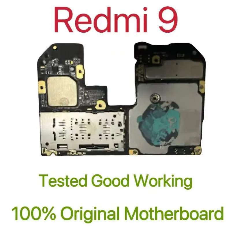 Versão global placa-mãe desbloqueada original para redmi 9 bom trabalho placa de circuito totalmente testada placa lógica principal para redmi 9