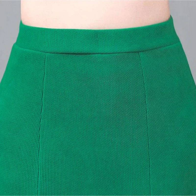 Autumn Winter Thick Patchwork Mermaid Trumpet Chenille Maxi Long Skirts Black Rosy Red Green Velvet Ankle Length Skirts