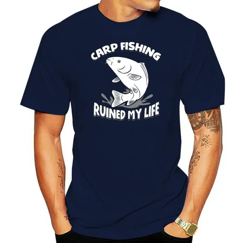 REM Cool Tee Shirts Men'S Short Sleeve Carp Fishinger Ruined My Life Fishinger Inspired Broadcloth Crew Neck T Shirt