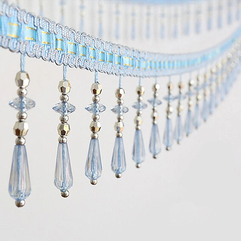 

10 м европейский хрустальный кулон, отделка из бисера, кисточка, бахрома, аксессуары для штор «сделай сам», кружевная сценическая одежда, домашняя обивка, лента, кисточка