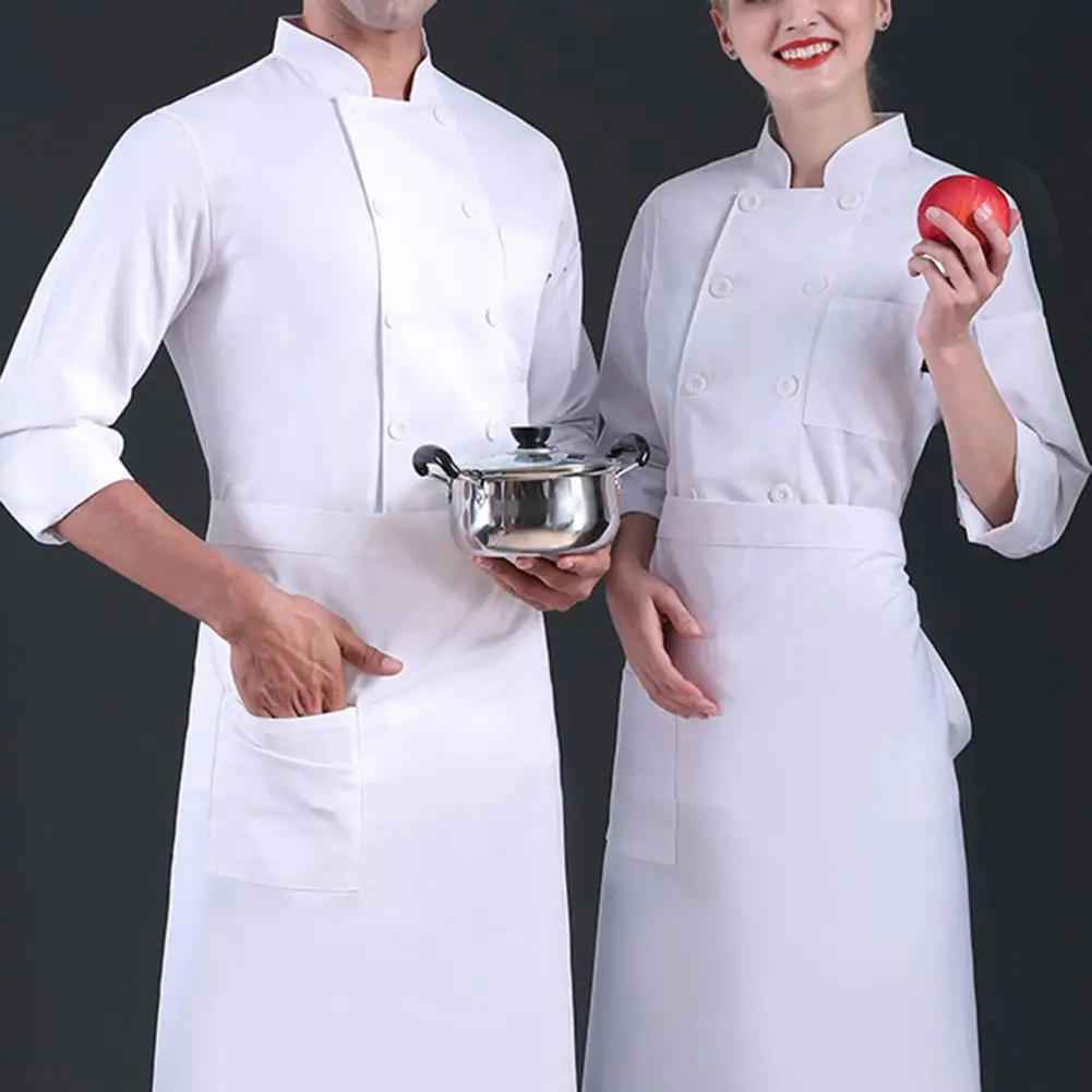 Casaco Chef leve unisex, Casaco Cozinha Adulto, Uniforme Restaurante, Na moda