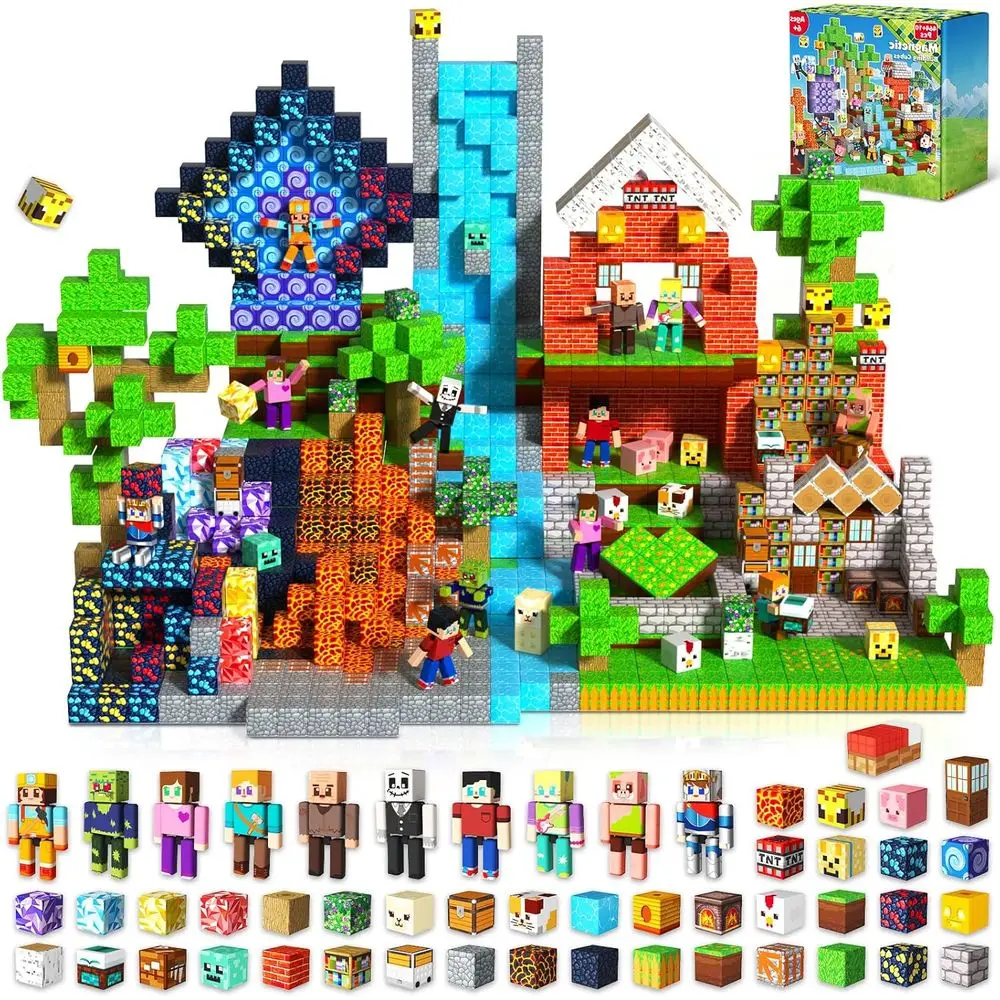 مكعبات بناء مغناطيسية STEM - مجموعة مكونة من 474 قطعة للأطفال من 4 إلى 8 سنوات، هدية مثالية للأعمار من 3 إلى 12 عامًا، مغناطيس مكعب للعب الإبداعي