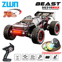 ZWN 1:16 70km/h or 50km/h 4WD RC CAR With LED Remote Control Cars High Speed Drift Monster 4x4 Truck vs Wltoys 144001 Toys