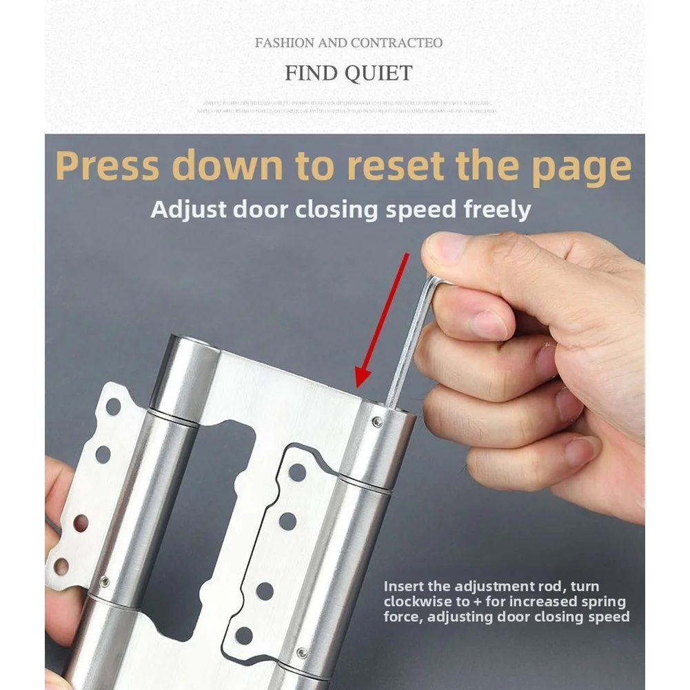 Stainless Steel Spring Hinge 5 Inch Adjustable Double Action For Door Window Self Closing Hardware Cabinet Accessories