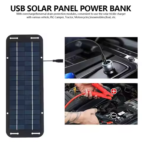 ATV Motorcycle Scooter 10W Solar Powered 12V Lead Acid Battery Maintainer Trickle Charger for Cars RV Caravan Boat Battery