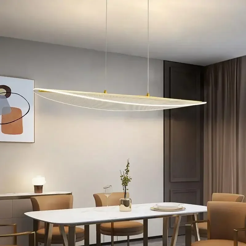 Nordic Long Curve LED Chandeliers for Dining Tea Room Food Tables Office Desks Pendant Lamp Home Decor Hanging Light Fixture - Image 4