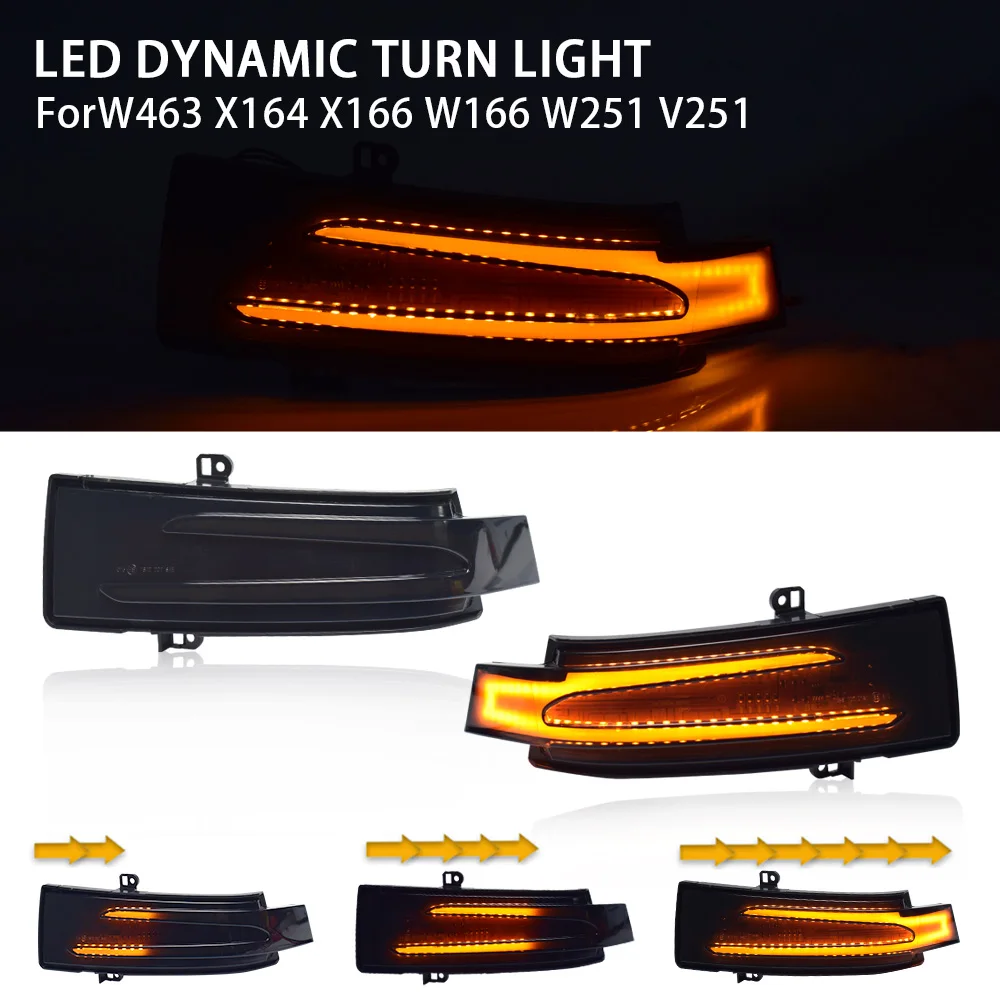 2Pcs For Benz ML GLE GL GLS R G Class W166 & Coupe C292 X166 W251 W463 LED Dynamic Turn Signal Light Side Mirror Indicator Parts