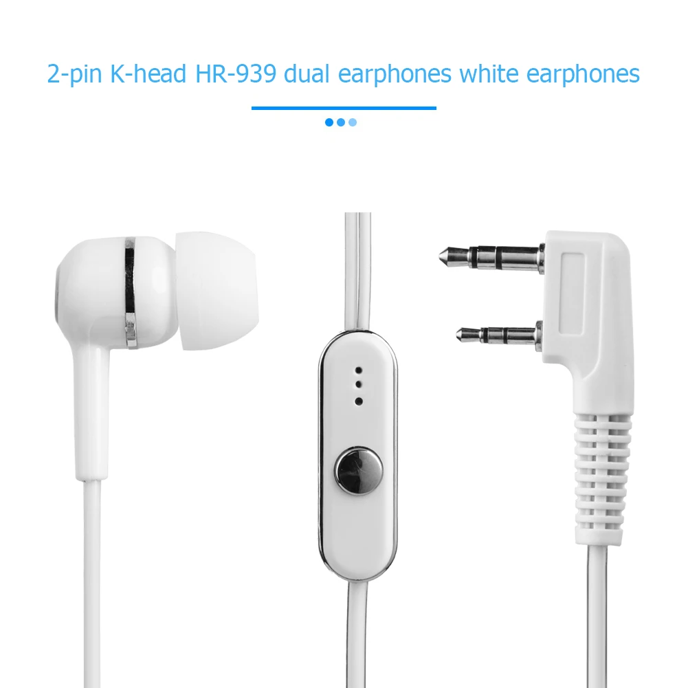 Walkie Talkie Dual Headset Earphone 2 Pin K Type Two Way Ham Radio Speaker Mic Earpiece Headset For BF KENWOOD PTT Mic Headphone view 4