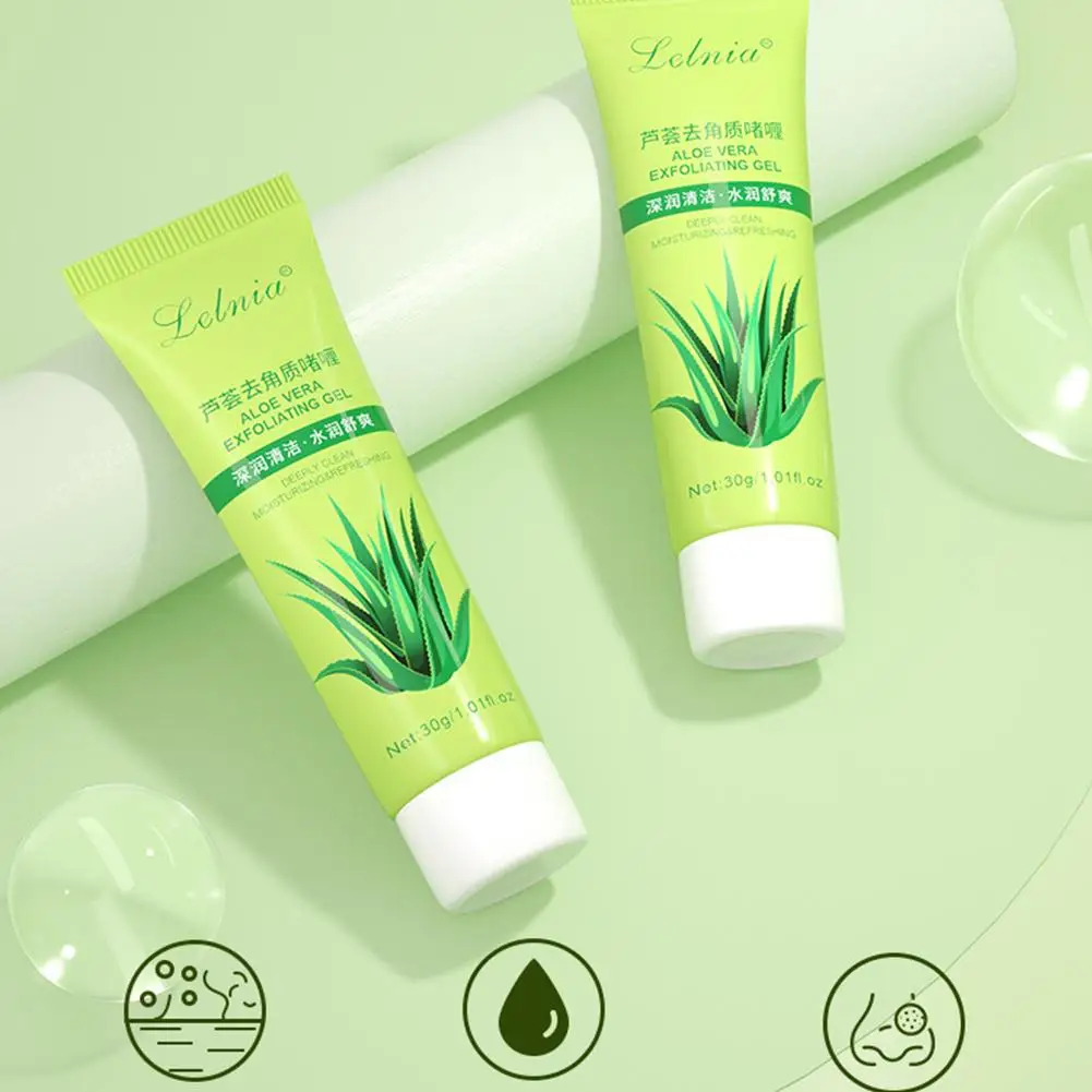 1Aloe Vera Exfoliating Gel Moisturizing Aloe Extract Smooth Body Skin Facial Cleansing 30g Care Cream Scrub Tender Skin Care