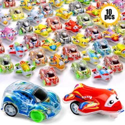 10pcs Mini Rollback Cars Plastic Cartoon Planes Racing Toys for Kids Birthday Party Favors Carnival School Gifts Goodie Fillers