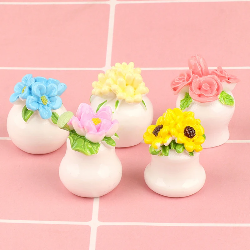 Creative Simulated Bouquets Flower Pots Cream Glue Pendants Handmade Decorations