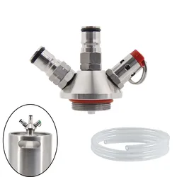 Mini Keg Ball Lock Tapping Head with 1M Silicone Hose 35/65psi PRV Fit All Size Mini Beer Kegs Homebrew Portable Kegging System