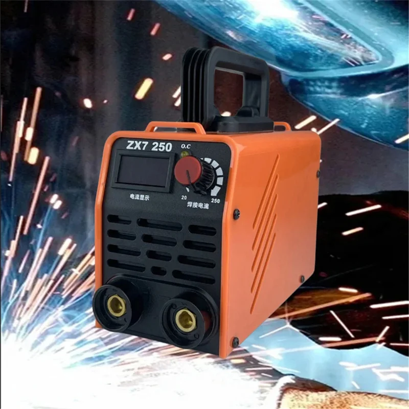 Imagem -03 - Mini Máquina de Solda Elétrica Inversor Corrente Ajustável Handheld Arc Welder Equipment Mma250 20250a 110v 220v