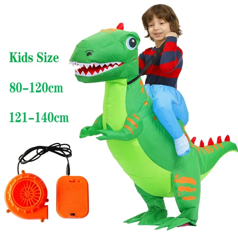 Kids Kind Party Cosplay Kostuums Opblaasbare Dinosaurus T-rex Pak Halloween Kostuum voor Jongens Meisjes Purim Mascotte Geschenken E